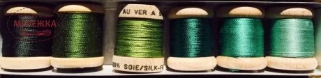 Фото Au Ver à Soie набір ниток Pack 6 Nuances Soie Perlee - Vert