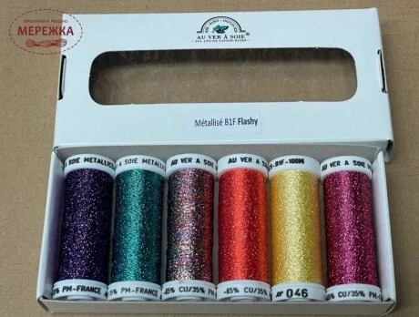 Фото Au Ver à Soie набір металізованих ниток Metallise Unifil Bobine - Flashy