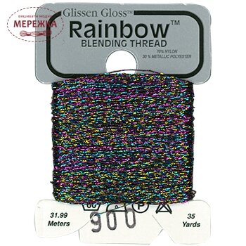 Фото Glissen Gloss Rainbow Blending Thread Multi Black RBT900
