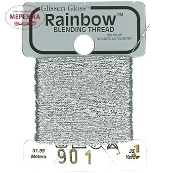 Фото Glissen Gloss Rainbow Blending Thread Silver RBT901