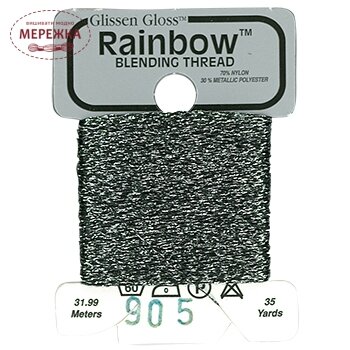 Фото Glissen Gloss Rainbow Blending Thread Gun Metal Gray RBT905