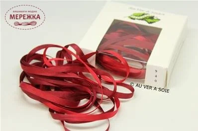 Фото Au Ver à Soie Стрічка 4 мм 100% шовк, 3 метри (Degrade) 940