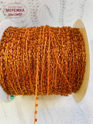 Фото шнур плетений, бісерний, колір бронза