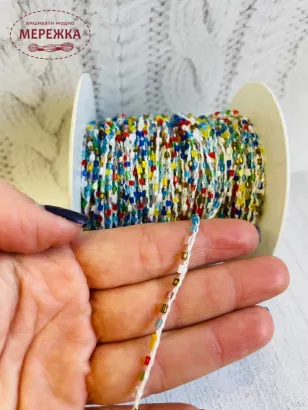 Фото шнур плетений, бісерний, колір різний