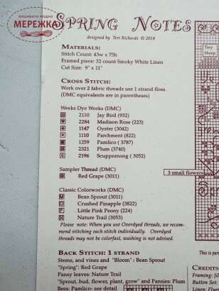 Фото Shepherd's Bush Ключ до схеми Spring Notes