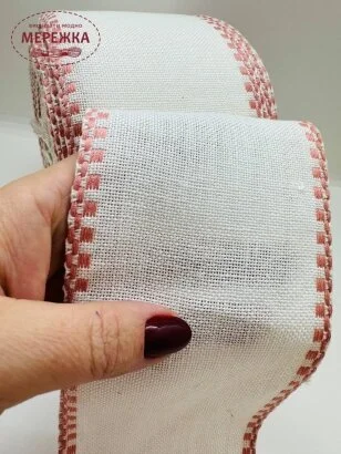 Фото Стрічка Vaupel and Heilenbeck біла, кант рожевий