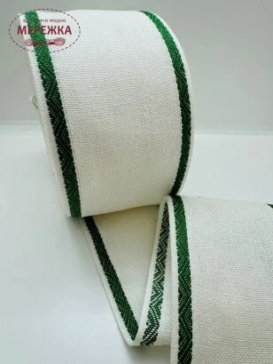 Фото Стрічка Vaupel and Heilenbeck біла, кант зелений