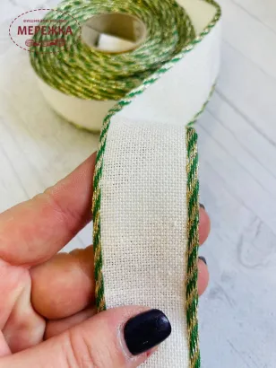 Фото стрічка для вишивання молочна 3 см.