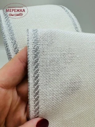 Фото Стрічка Vaupel and Heilenbeck біла, кант сріблястий