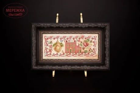 Фото Hands Across the Sea Samplers Схема The Rose and The Giant Pear 1888