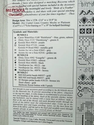 The Victoria Sampler Ключ до схеми Birds of a Feather Sampler 114