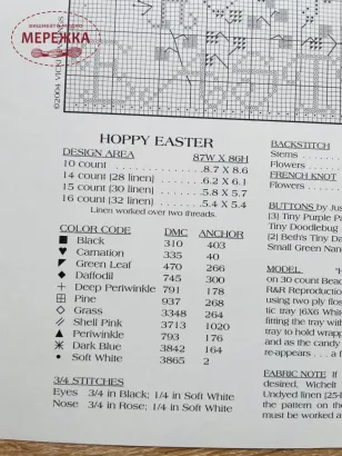 Фото Схема для вишивання The Cricket Collection Leaping Rabbit