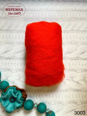 Фото вовна для валяння, колір червоний