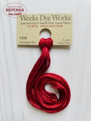 Муліне ручного фарбування Weeks Dye Works Lancaster Red 1333 фото