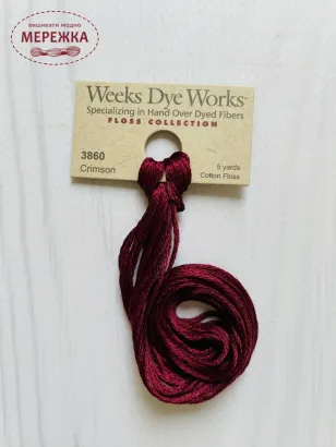 Муліне ручного фарбування Weeks Dye Works Crimson 3860 фото