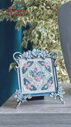 Фото Вікторія Попович Схема Forget me not Miniature (Незабудки Мініатюра)+пак бісеру та ниток (original) VP-052