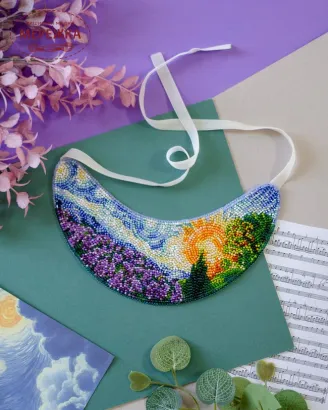 Фото Набір для вишивання бісером AbrisArt Кольє "Літній етюд" ADC-003