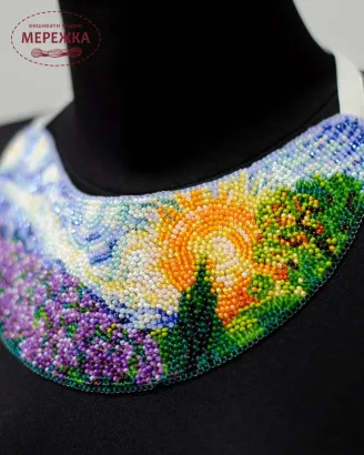 Фото Набір для вишивання бісером AbrisArt Кольє "Літній етюд" ADC-003