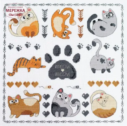 Фото Набір для вишивання хрестиком AbrisArt Мяу-Мяу AH-281