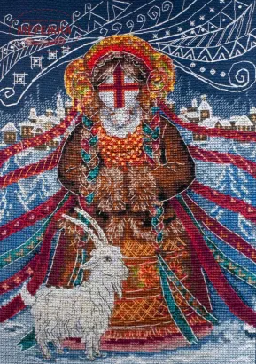 Фото Набір для вишивання хрестиком AbrisArt Зимова мотанка АН-314