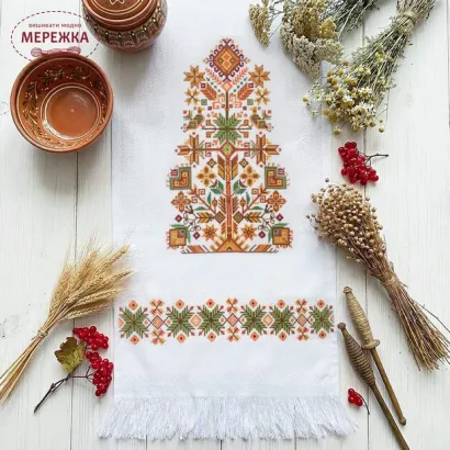 Фото Набір для вишивання хрестиком AbrisArt Рушник "Оберіг дому" АНЕ-004
