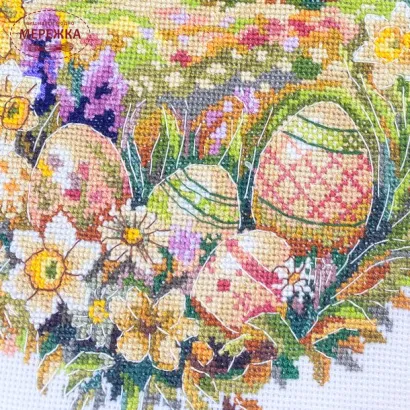 Фото Набір для вишивання хрестиком AbrisArt Рушник "Квітуча писанка" АНЕ-005