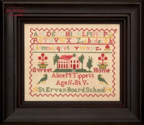 Фото Hands Across the Sea Samplers Схема Alice M Tippet 1894