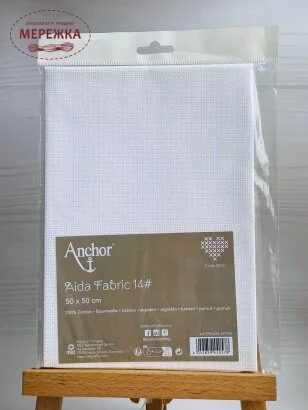 Фото Aida Anchor 14 ct, біла, 50 х 50 см, PREAXS-WT050