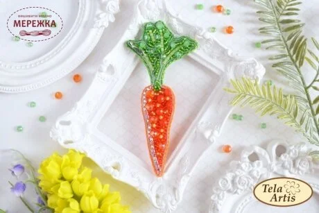 Фото Набір для вишивання бісером TelaArtis Брошка Гламурна морквина Б-017