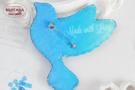 Фото набору для вишивання бісером TelaArtis Брошка Синій птах щастя Б-025