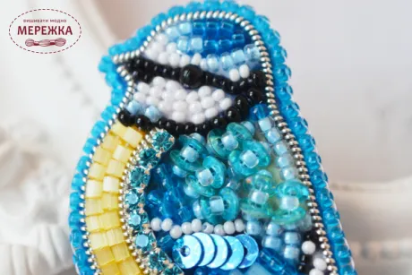 Набір для вишивання бісером TelaArtis Брошка Синиця Б-034 фото