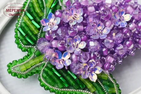 Фото набору для вишивання бісером TelaArtis Брошка Бузок Б-036