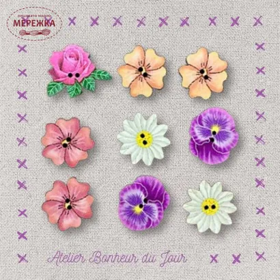 Фото Atelier Bonheur du jour Набір дерев'яних гудзиків B-11