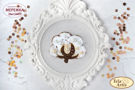 Набір для вишивання бісером TelaArtis Брошка Бавовна Б-122 фото