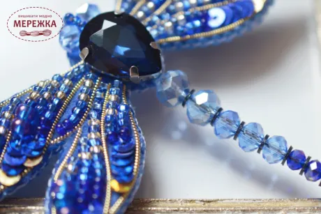Фото набору для вишивання бісером TelaArtis Брошка Синя бабка Б-212
