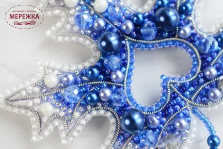 Набір для вишивання бісером TelaArtis Брошка Морозна Аврора Б-226 фото