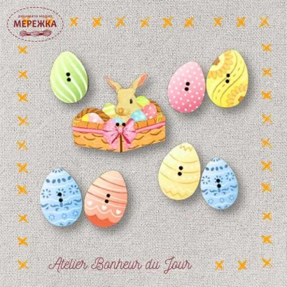 Фото Atelier Bonheur du jour Набір дерев'яних гудзиків B-32