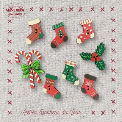 Фото Atelier Bonheur du jour Набір дерев'яних гудзиків B-35