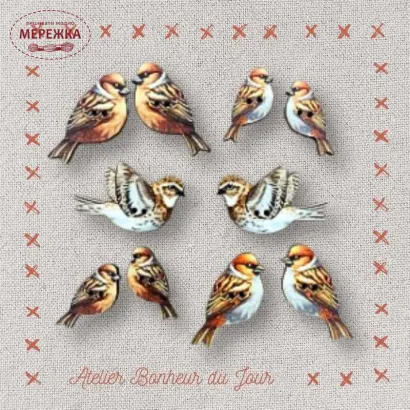 Фото Atelier Bonheur du jour Набір дерев'яних гудзиків B-41