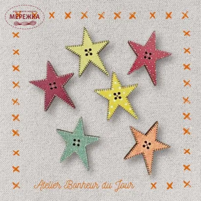 Фото Atelier Bonheur du jour Набір дерев'яних гудзиків B-46