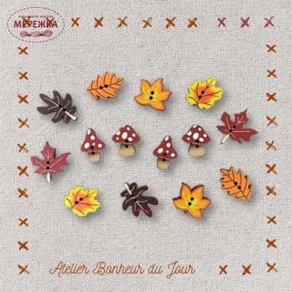 Фото Atelier Bonheur du jour Набір дерев'яних гудзиків B-18