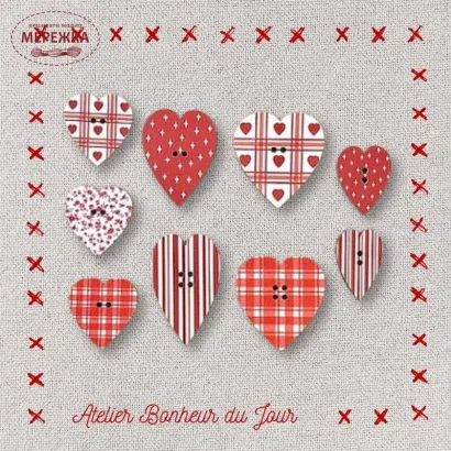 Фото Atelier Bonheur du jour Набір дерев'яних гудзиків B-30-RG