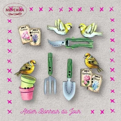 Фото Atelier Bonheur du jour Набір дерев'яних гудзиків B-37