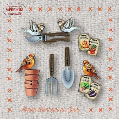 Фото Atelier Bonheur du jour Набір дерев'яних гудзиків B-38