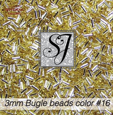 Фото SJ Designs Bugle Beads, 3 mm #16 Gold S/L