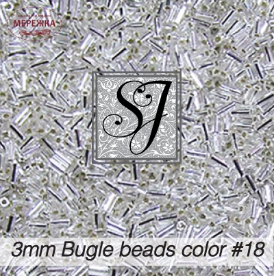 Фото SJ Designs Bugle Beads, 3 mm #18 Silver