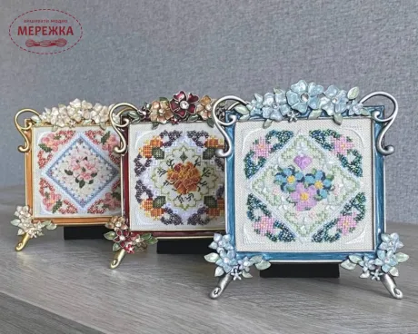 Фото Вікторія Попович Схема Forget me not Miniature (Незабудки Мініатюра)+пак бісеру та ниток (original) VP-052