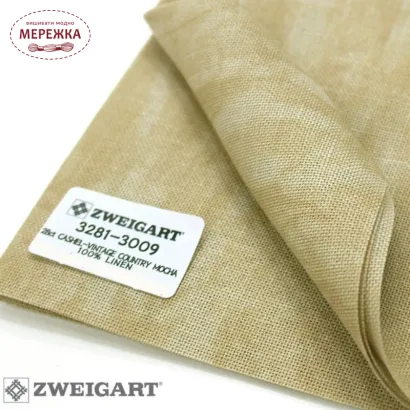 Фото Рівномірне полотно на метраж Zweigart Cashel 3281/3009 Vintage Country Mocha (100% льон)
