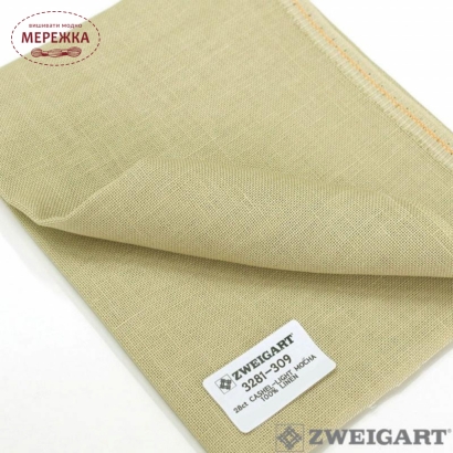 Фото Рівномірне полотно на метраж Zweigart Cashel 3281/309 Light Mocha (100% льон)