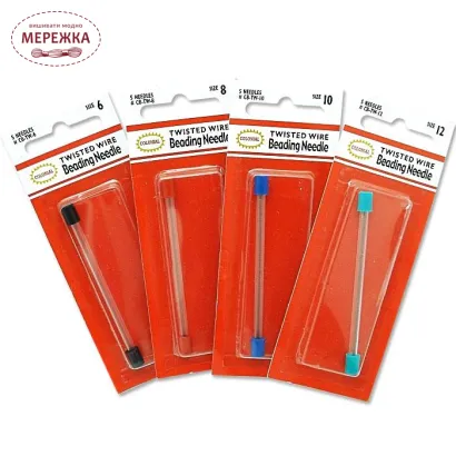 Фото Colonial Набір голок №12 (5шт) скручені, для нанизування мікробісера CB-TW-12